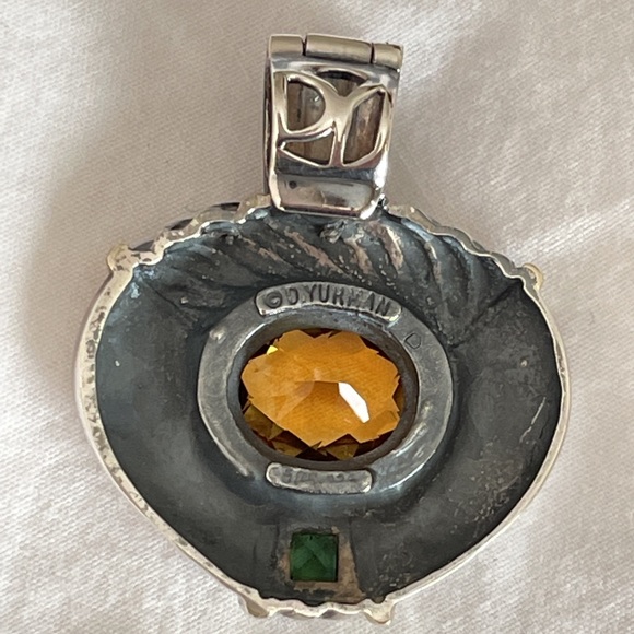 David Yurman cable necklace with citrine and peridot enhancer - Picture 6 of 7